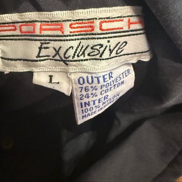 Vintage Porsche Jacket Coat Large L Exclusive Hong Kong Red Black Sports Car - Picture 3 of 7